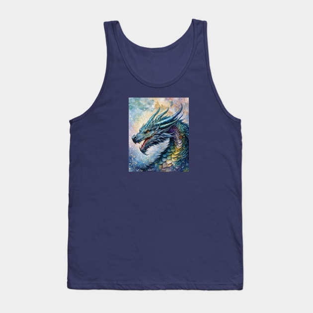 Blue dragon watercolor Tank Top by AnnArtshock